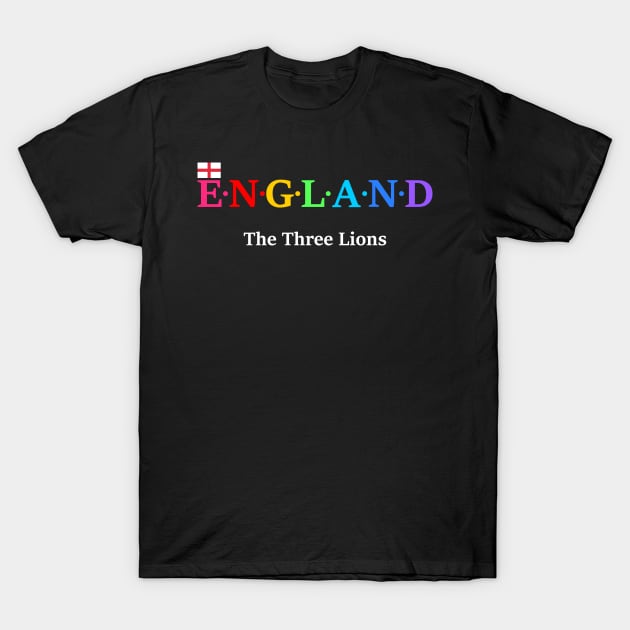 England, The Three Lion (flag version) T-Shirt by Koolstudio